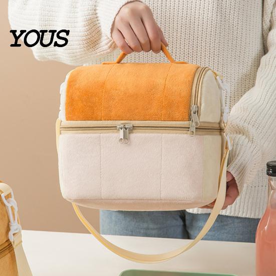 Insulated Food Storage Bag for Work Double Layer Lunch Bag, Large Capacity Leakproof Thermal Cooler Water Resistant Office Carrier Students