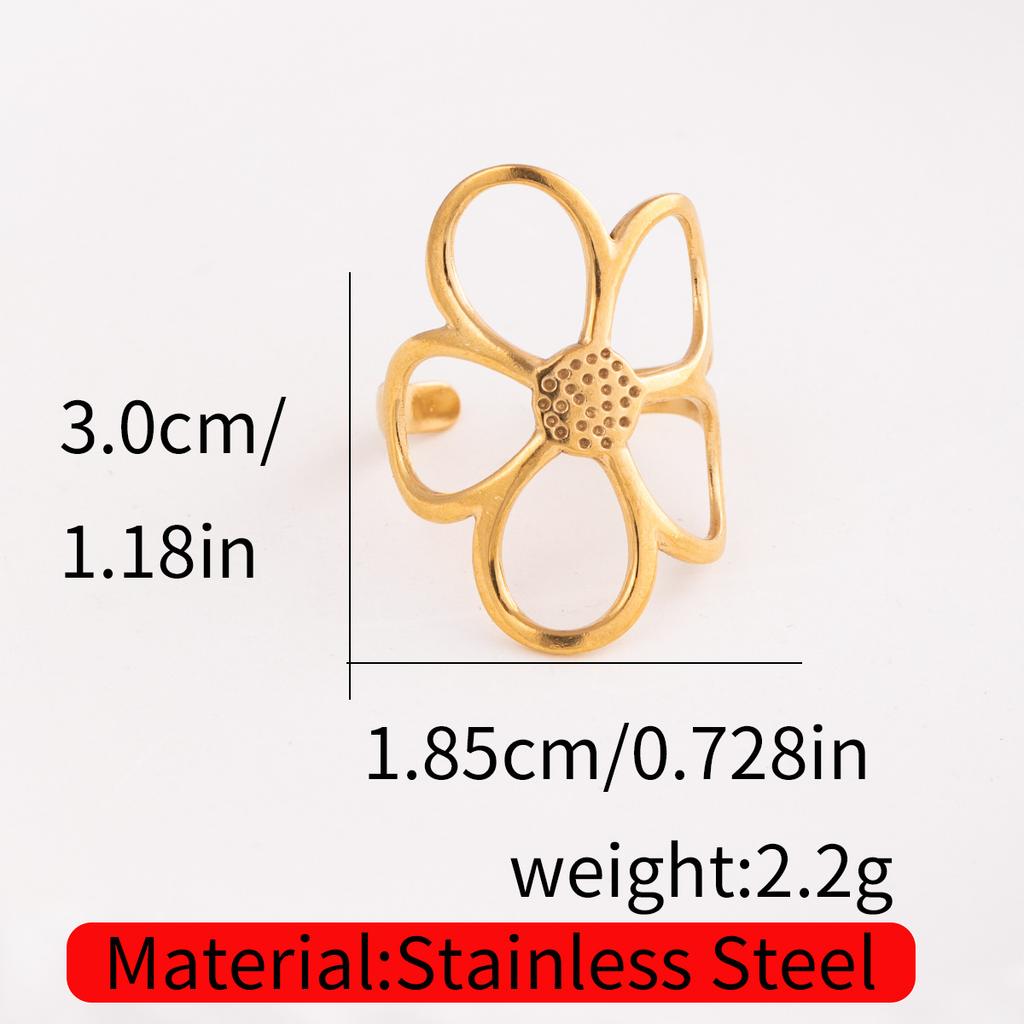 1Pcs Lady stainless steel open-ended ring, extravagant accessory ring, hollow finger ring