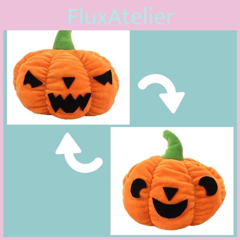 Adorable Reversible Pumpkin Plush Toy Perfect Halloween Gift Customizable Doll
