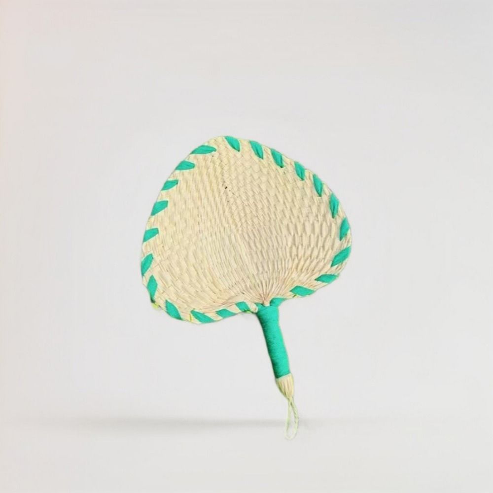 Colorful Straw Hand-woven Fan Ethnic style Straw Woven Fans Hand Cranked Fan  Home Decoration