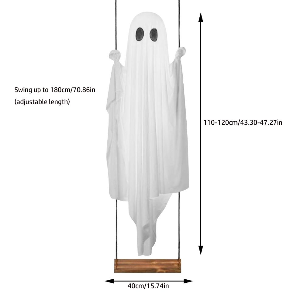 Adjustable Height Spooky Ghosts Swing 5.9FT Large Hanging Swing Ghost Decor  Halloween Supplies
