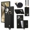 Crossbody-Geldbörse mit Kartenhalter, Handyhülle für Samsung Galaxy S25 Ultra S24 FE S23 S22 Plus, Umhängeband, Handschlaufe, Lederhülle
