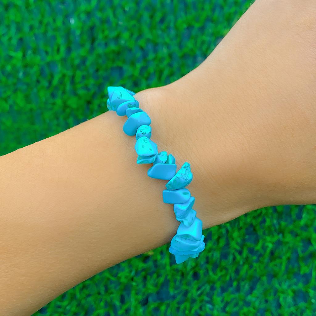 Accessories, simple irregular geometric colored jewelry, creative pastoral gravel elastic bracelet women