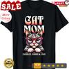 Funny Cat Mom Best Ever Coolest Mama T Shirt Vintage  Stylish Top For Everyday Wear Soft Casual Slightly Stretched