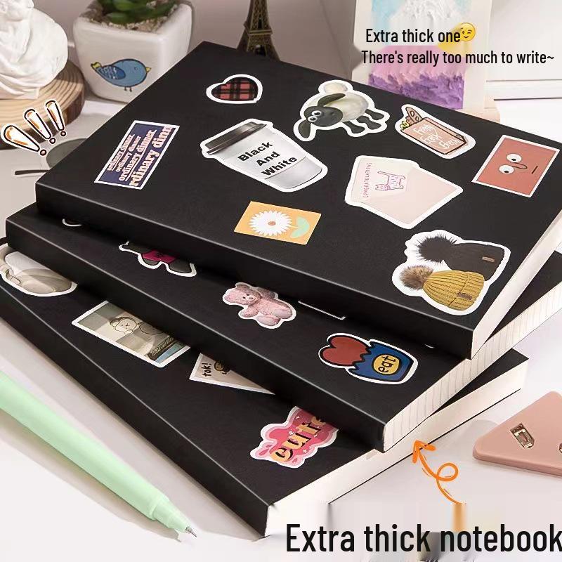 Xiaohongshu A5/B5 Thickened Blank & Lined Grid Retro Notebook for Students