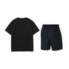 Li-Ning Cartoon Print Loose Short Sleeve T-Shirt Quick Dry Logo Five-Point Elastic Shorts Casual Sports Set Unisex Sets Black AHSUA23-2+YKST119-1
