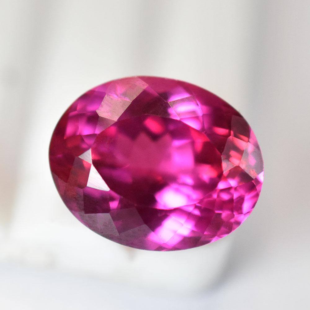 Natural Pink Tourmaline 12.5ct Oval Cut Certified Loose Gemstone