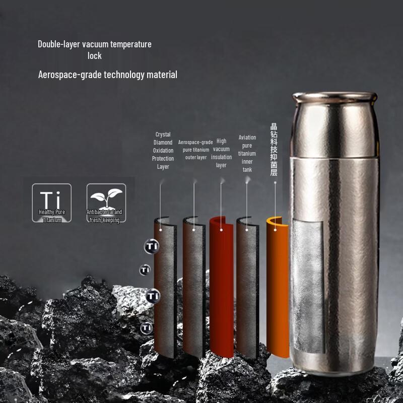 QUANGE Pure Titanium Insulated Water Bottle 420ml
