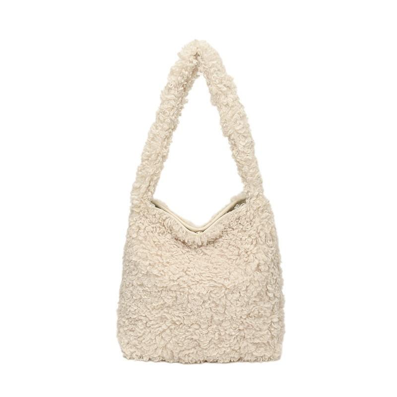 Cashmere Lamb Women's Bag New Fashionable Simple Underarm Fur With Texture Foreign Style All-match Single-shoulder Tote