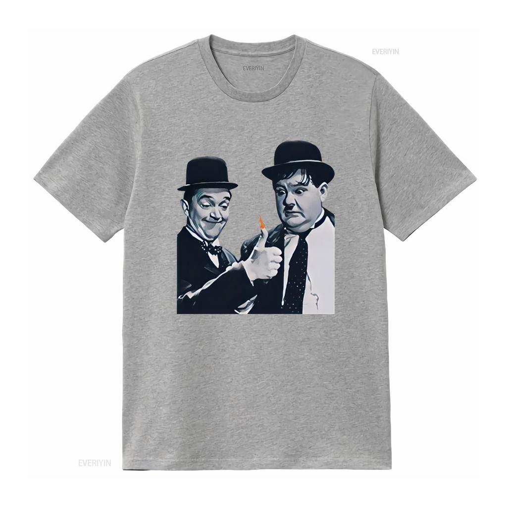 Oliver Hardy Stan Laurel Vintage Film inspired Design T shirt Retro Style for Classic Movie Fans vintage Washed Soft