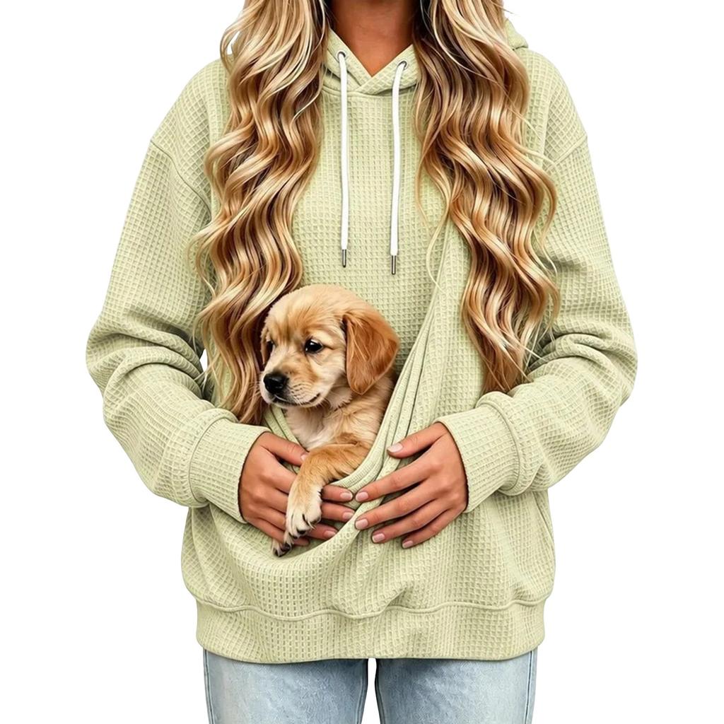 Women's Hoodie, Loose Fit Long Sleeve Color Hooded Sweatshirt