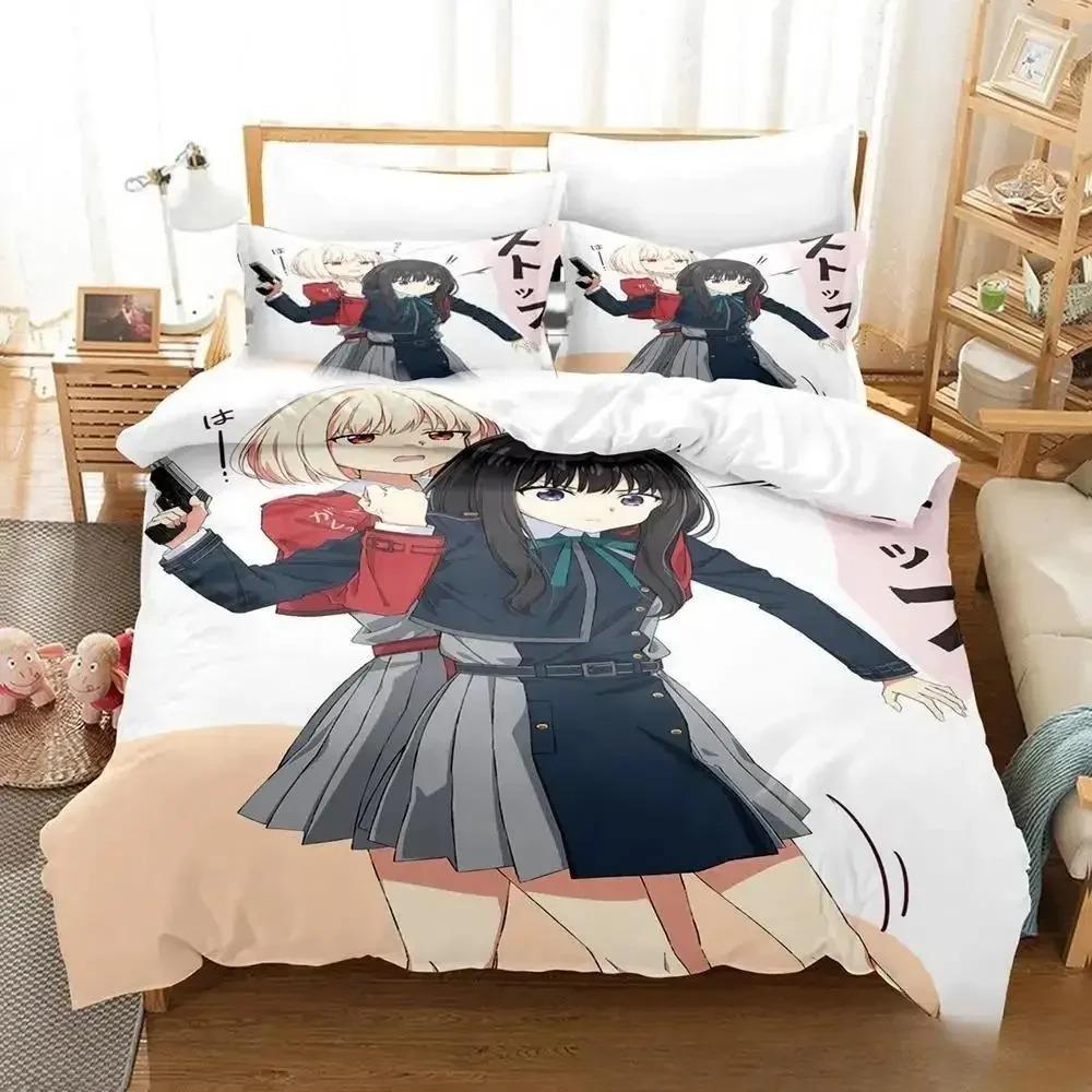 Trendy Modern Single Twin Full Queen King New Lycoris Recoil Size Bed Aldult Kid Bedroom Sets Anime Quilt