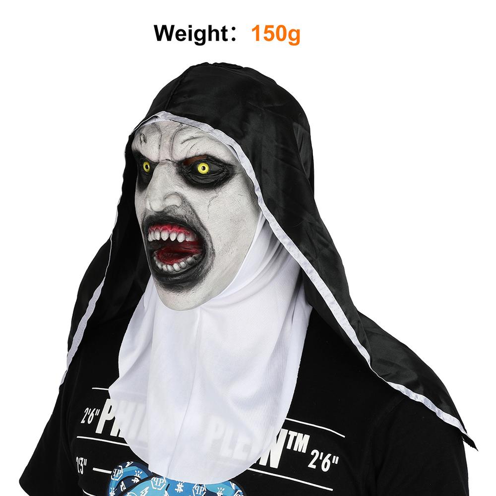 Damer Latexmasker Nonnmask Halloween Maskerad Kostymrekvisita Cosplay Skräck Med Turban Valak Hjälm Fest Kvinnlig Utklädningsrekvisita