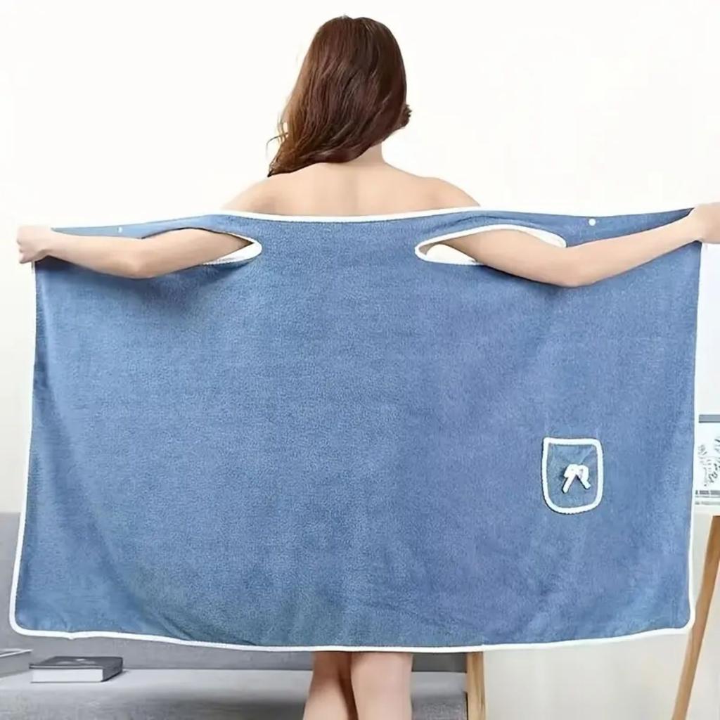 Plus Size Women's Wearable Shower Skirt,Women's Coral Fleece Wearable Bath Skirt Towel, Absorption Water Quick Drying Salon Spa Sauna Wrap Robe