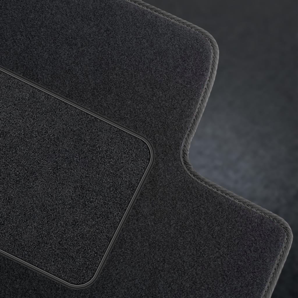 Front Velour Car Mats Fits: Renault Captur I 2013-2019 Black Piping