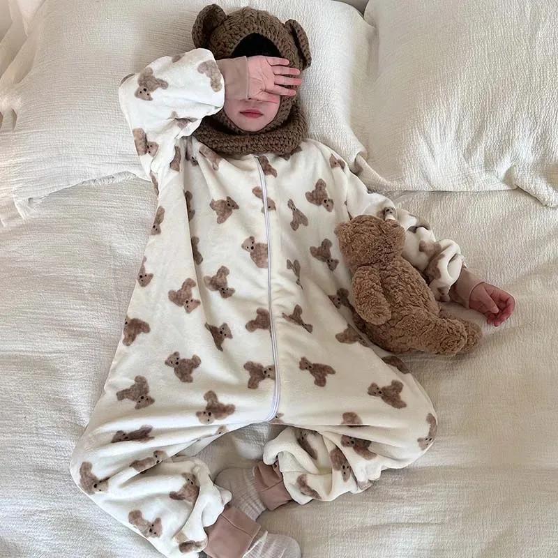 Cartoon Flannel Fleece Children Baby Warm Winter Clothes Toddler Clothing for Girls Boys Kids 1-6T