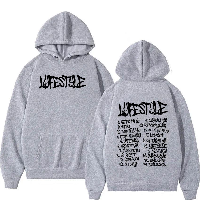 Rapper Yeat Lyfestyle Album Print Hoodie Men Hip Hop Fashion Oversized Sweatshirt Y2k Unisex Vintage Pullover Hoodies Streetwear