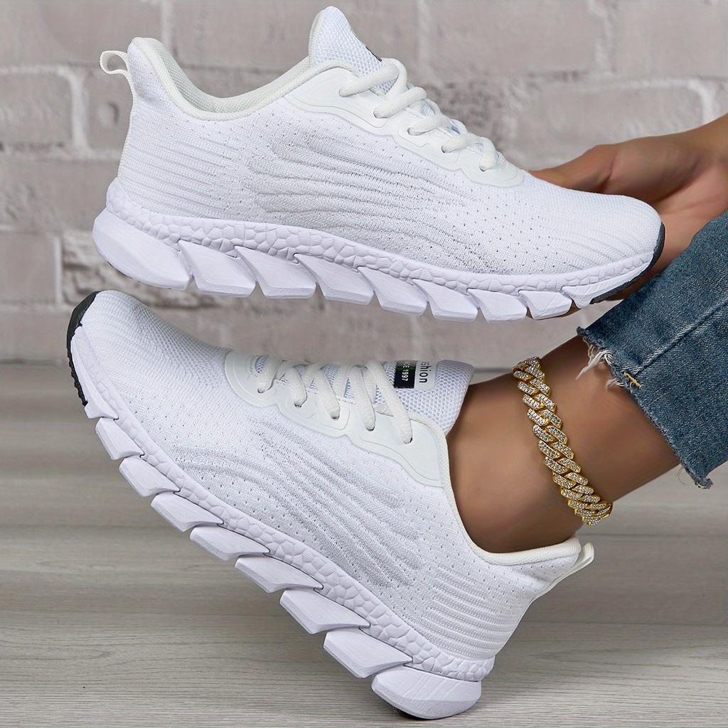 [Breathable Mesh Sneakers] Lightweight Breathable Mesh Sneakers - Non-Slip EVA Sole, Comfortable Ankle Support, Lace-Up Low-Top Running & Tennis Shoes