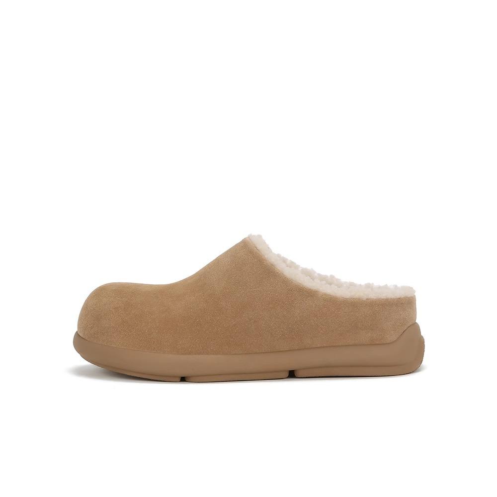 

Версия из коровьей кожи~ Натуральная кожа теплая внутренняя высота увеличение Baotou шерстяные шерстяные тапочки женские полушлепанцы 40