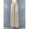 French Style Aura High Waist Wide-Leg Skort Female Drape Casual Loose Harem Sequin Shiny Pants Elastic Waist Design