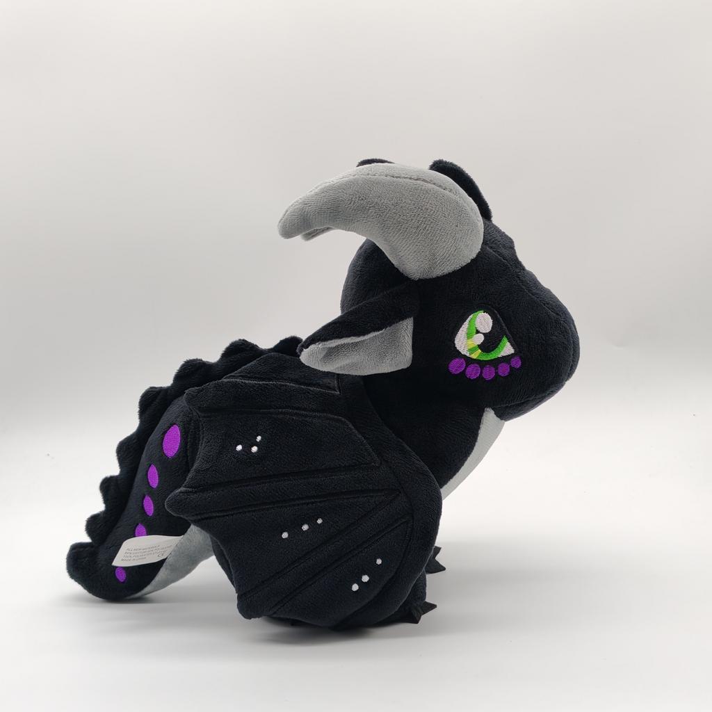 Wings of Fire Toys Dragon Plush Toy Soft Stuffed Animal Cool Black Dragon Decor Merch Special Gift for Kids Boys Girls Age