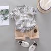 Sommer Barn Baby Gutter Kortermet Løv Mønster T-skjorte Bluse+Shorts Uformelle antrekk sett