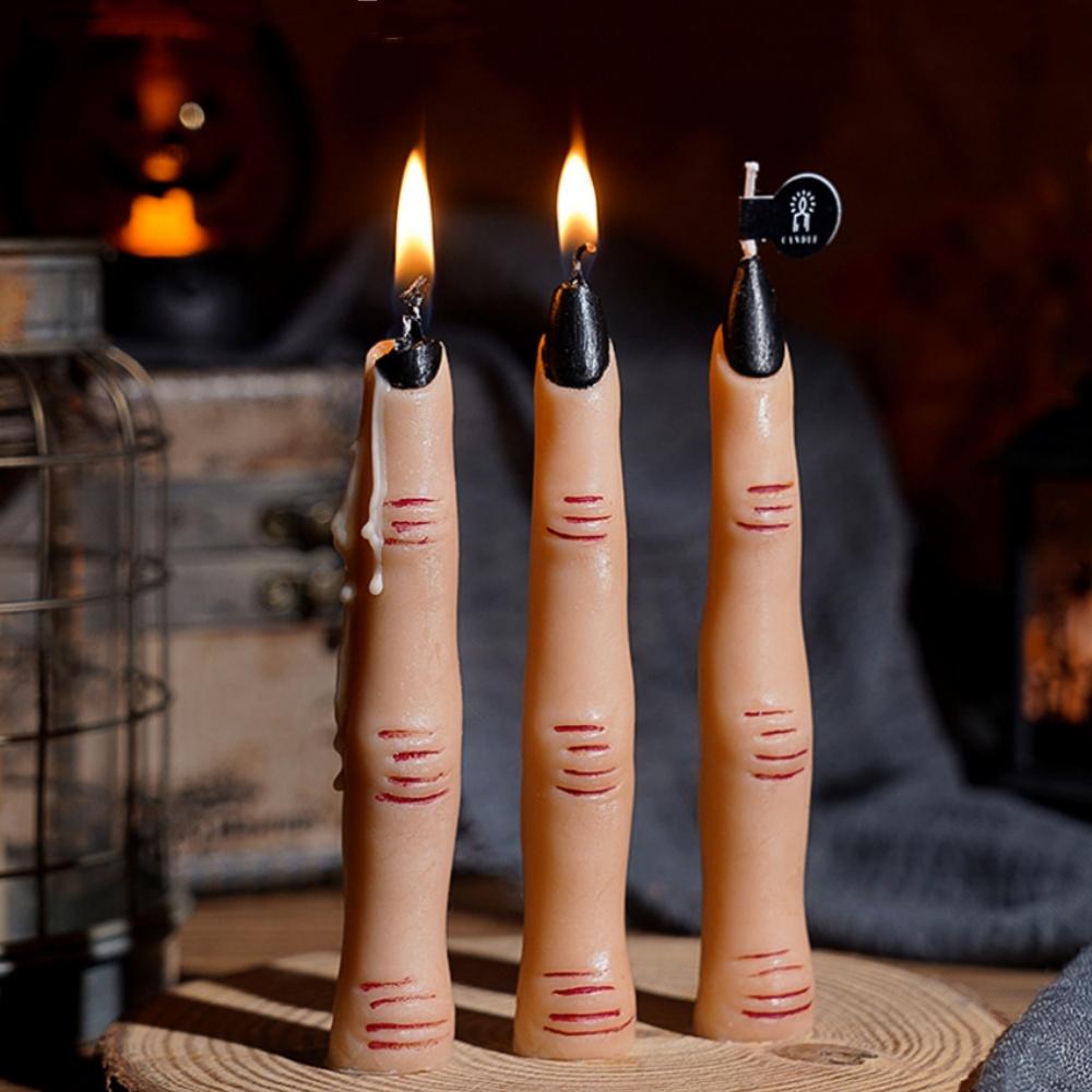 Halloween Aromatherapy Candles Spooky Skull Bone Fingers Pumpkin Candle 3D Flame Candles Festival Home Decoration Gifts