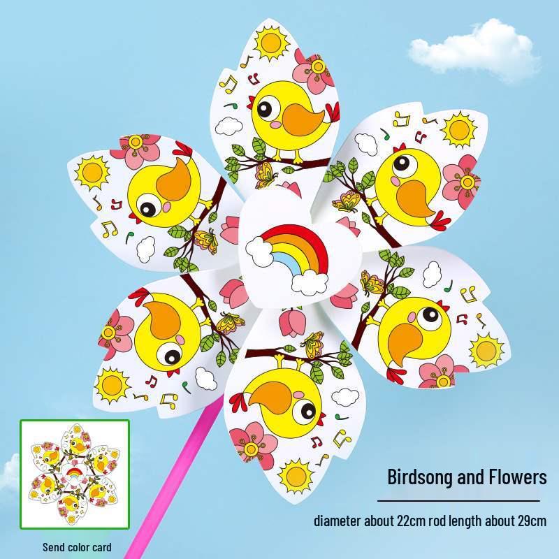 DIY Hand-Painted Windmill Craft Kit for Kids – Outdoor Doodle & Coloring Toy