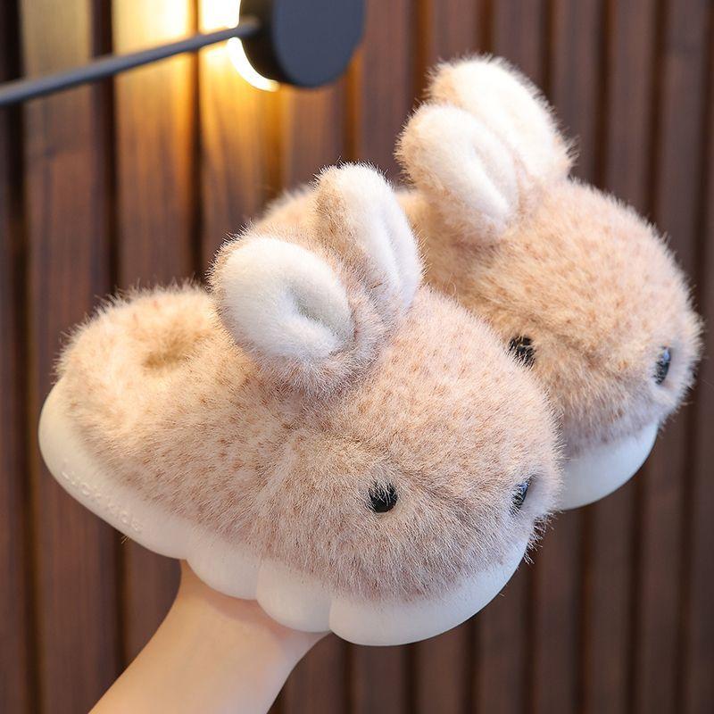 Soft Soled Cute Girls Shoes 2025 Winter New Kid Warm Cotton Shoes Simple Versatile Girls' Home Cotton Slippers Chanclas De Mujer