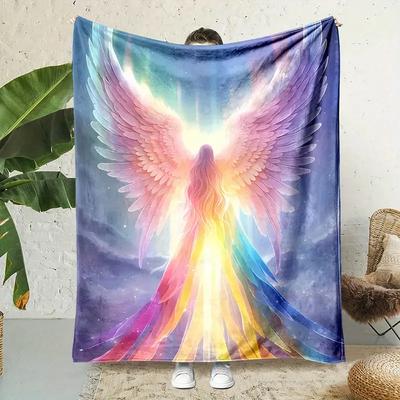 Angel In the Sky Print-flannel Blanket-warm and Soft, Suitable for Bed, Office, Home, Sofa, Camping, Christmas and Halloween