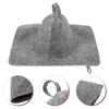 1 Set Thickened Felt Sauna Hat Pad Sauna Cap Bathing Hats Bathroom Accessories Gray Set With Cushion Spa Sauna Supplies