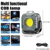 COB Pocket Lamps Keychain Flashlight USB Rechargeable 6 Modes Super Bright Mini Portable Work Light with Magnet Outdoor Camping