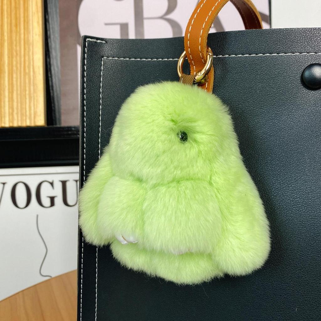 Mini Rex Rabbit Fur Pom Pom Keychain Bag Charm Keyring