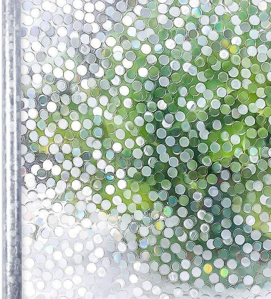 Privacy Window Film Rainbow Window Cling 3D Decorative Window Vinyl Stained Glass Window Covering Non-Adhesive Film Sun UV