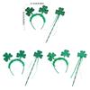 Irish Leprechaun Headband Party Costume Glitter Shamrock Party Karaoke Photo Props Party Blingbling Hair Hoop Nightclub