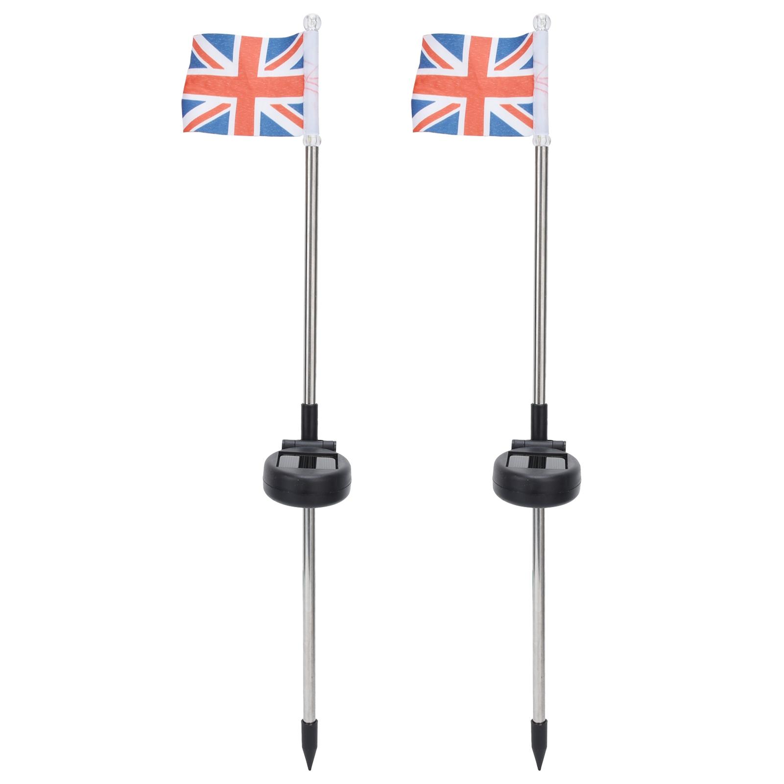 

2PCS Solar UK Flag Light LED Solar Garden Lawn Lamp For Outdoor Landscape Decoration White Light білий