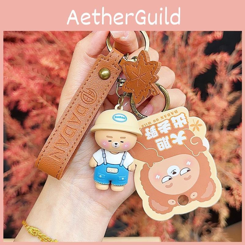 Wearing Bear Little Hat Cartoon Design Keychain For Car Keys And Decor Couples