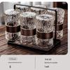 Geprägtes Glas-Wasserbecher-Set mit Gestell