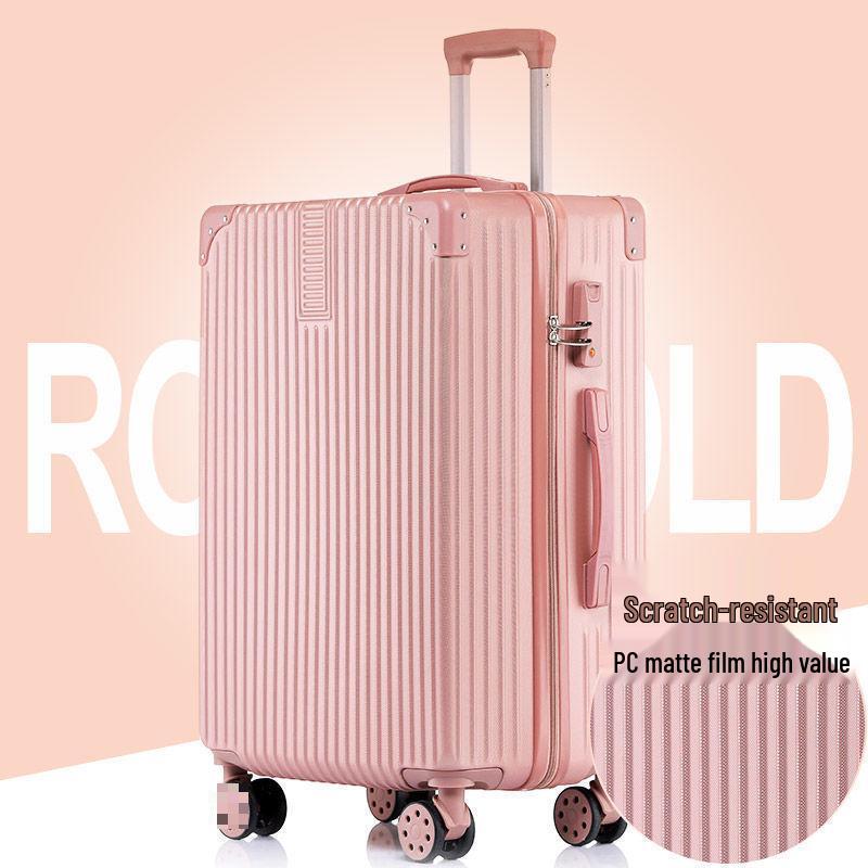 Korean Style Unisex Travel Suitcase: Universal Wheels, Large Capacity, Leather, Combination Lock, Aluminum Frame