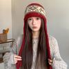 Fair Isle Knitted Hat Women's Autumn and Winter Thickened Warm Woolen Hat Outdoor Travel Cold Protection Ear Protection Lei Feng Hat Trend