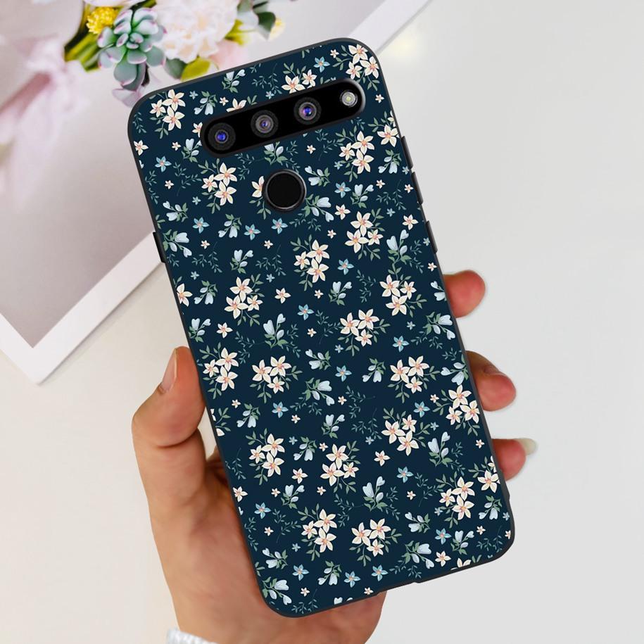 For LG V50 ThinQ 5G Case LM-V500EM Phone Cover Fashion Flower Butterfly Soft Silicone Back Cover For LG V40 V50s Thinq 5G Bumper