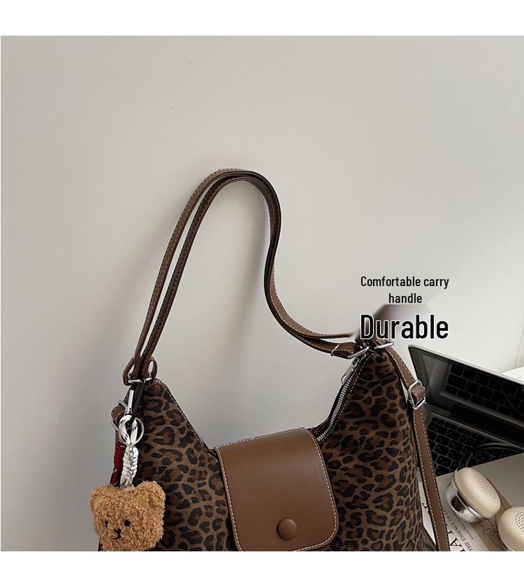 Leopard Print Large Capacity Crossbody & Shoulder Bag for Women - 2025 Leather Suede Tote