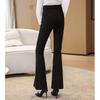 Women's High-Waist Slim-Fit Flared Pants with Rhinestone Split Hem