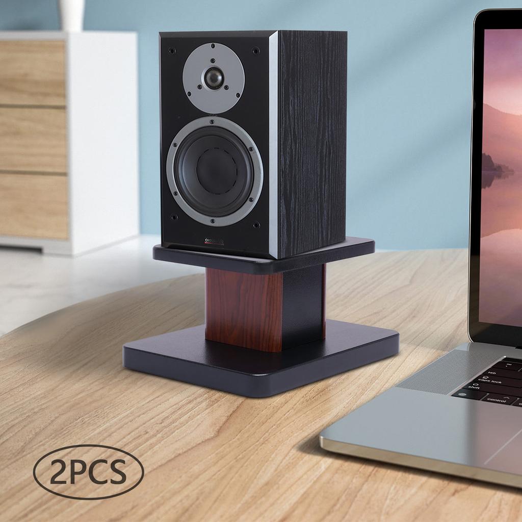 2PCS Speaker Stands for Computer/Bookshelf/Studio Monitor, Density Board for Desktop Speaker Holder, Audio Cable Management