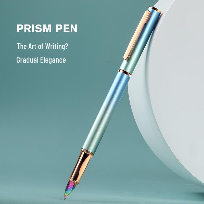 Gradient Fountain Pen with Dazzling Colors & Replaceable Ink Cartridge, Logo Customization Available