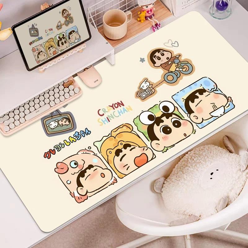 Nieuwe Leuke Crayon Shinchan Antislip Leer Muismat Extra Grote Bureau Mat Leuke Kantoor Toetsenbord Mat Schrijftafel Mat voor Meisjes
