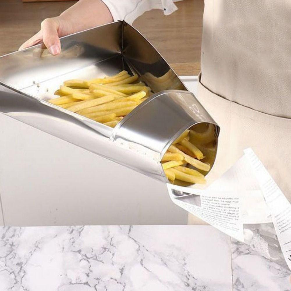 Cooking Tools Funnel Triangle Bucket with Handle Food Shovels French Fry Scoop  Kitchen Utensil
