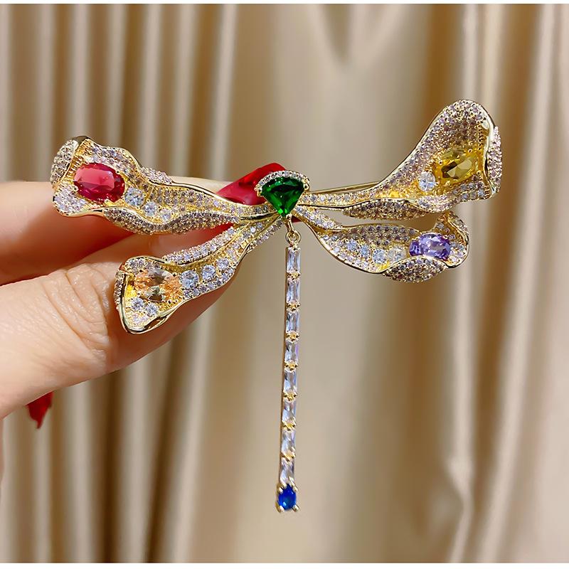 

Элегантная брошь со стрекозой из циркона, грандиозное и модное пальто, аксессуар для одежды, брошь, креативный нагрудный цветок, аксессуар для женщин