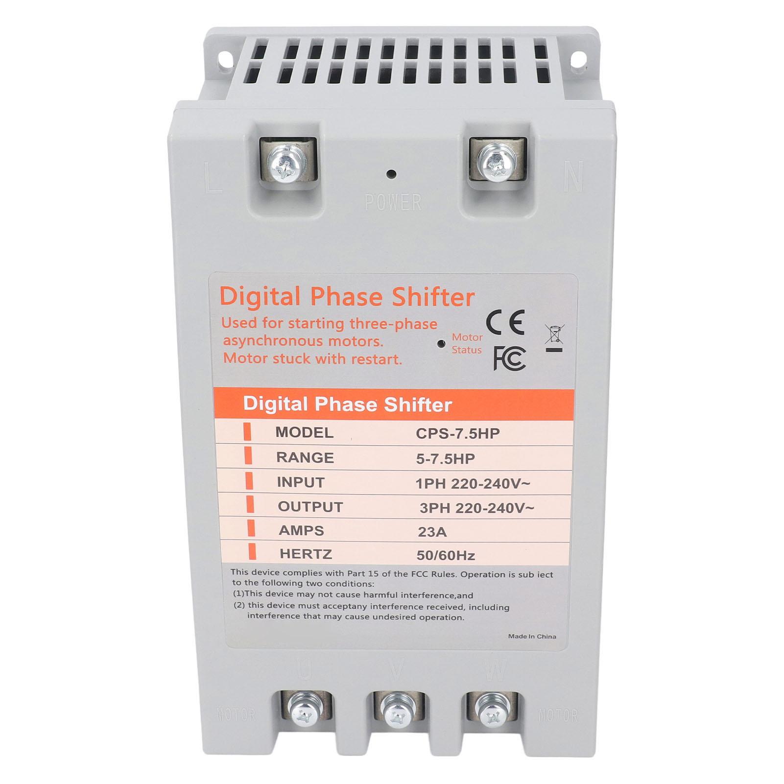 

Однофазний перетворювач на трифазний 7,5 кінських сил Цифровий фазовий перетворювач 220‑240 В змінного струму