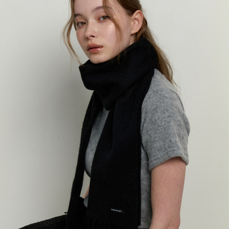 KINDABABY basic wool 100 muffler - black